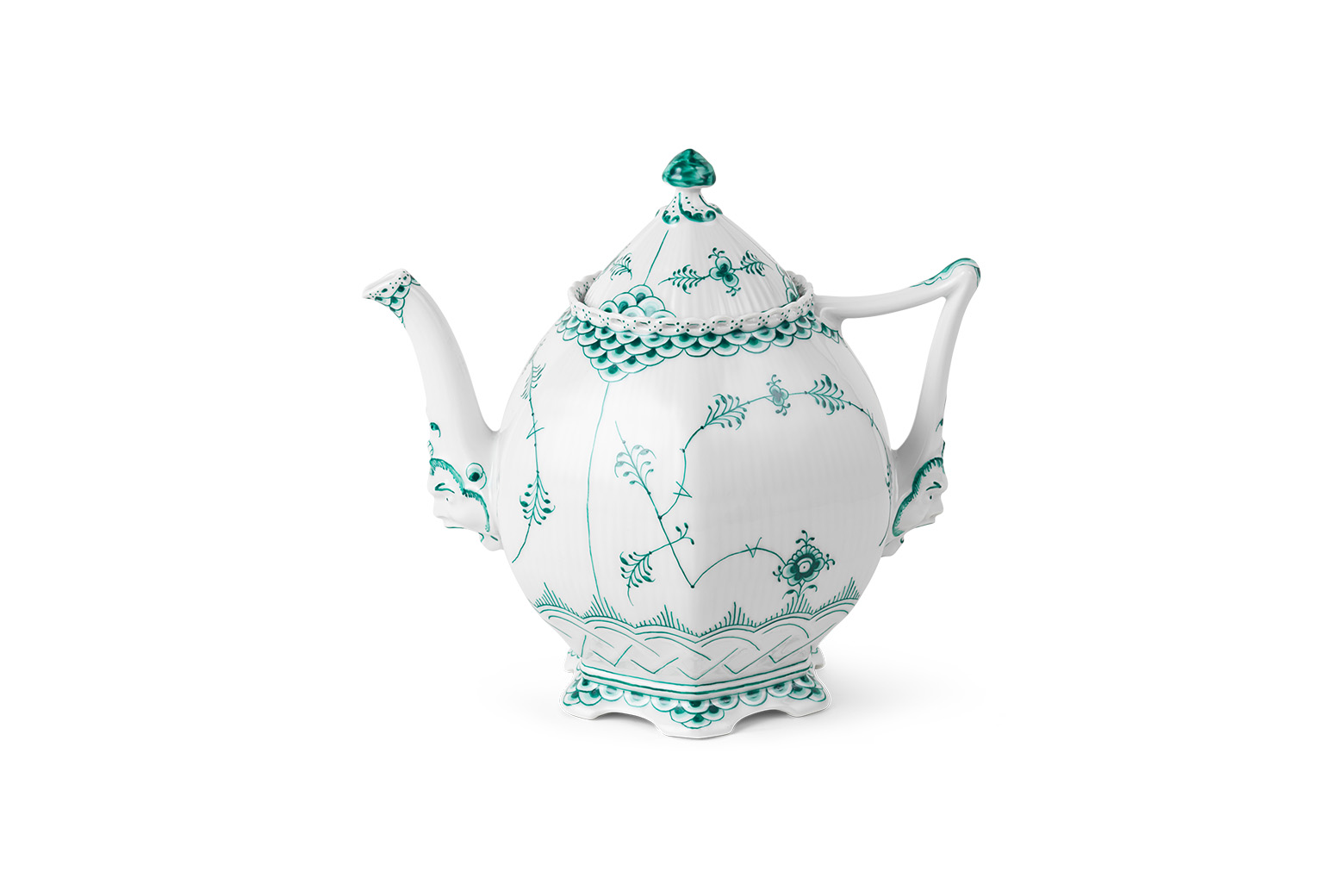 Emerald green Fluted Full Lace teapot